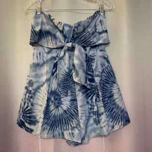 Blue Strapless Spring Romper sz SM
